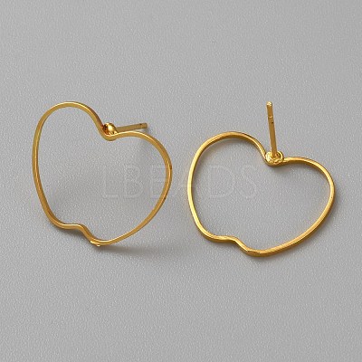 Golden Brass Hollow Geometry Stud Earrings EJEW-WH0012-127G-1