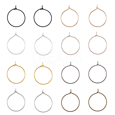 400Pcs 8 Colors Iron Hoop Earrings IFIN-FH0001-72A-1