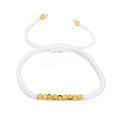 Polyester Cord Braided Bead Bracelets for Women BJEW-L698-01G-14-1