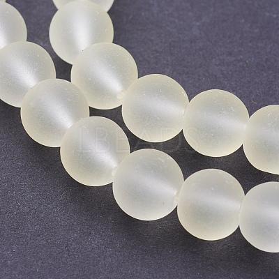 Baking Paint Transparent Glass Bead Strands GLAA-S031-8mm-23-1