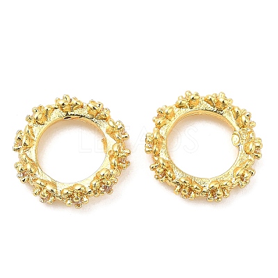 Rack Plating Brass Micro Pave Cubic Zirconia Beads KK-A186-01A-G-1