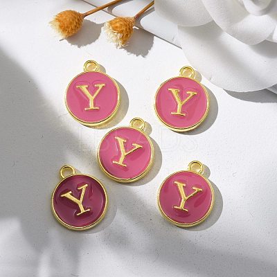 Golden Plated Alloy Enamel Charms X-ENAM-S118-08Y-1