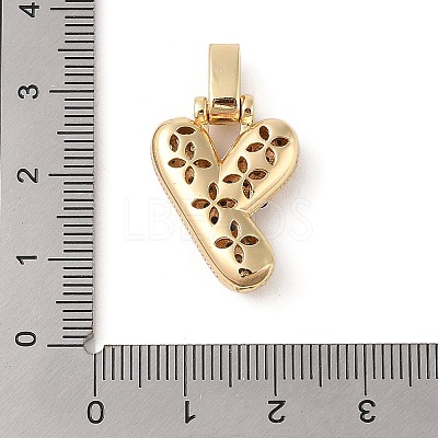 Brass Micro Pave Cubic Zirconia Pendants ZIRC-P121-01G-Y-1