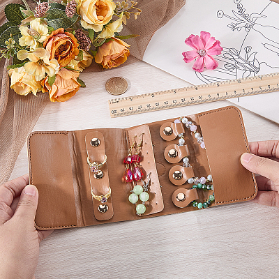 1Pc PU Leather Jewelry Rolls ABAG-CL0001-42-1