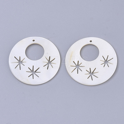 Natural Freshwater Shell Pendants SHEL-T017-02-1
