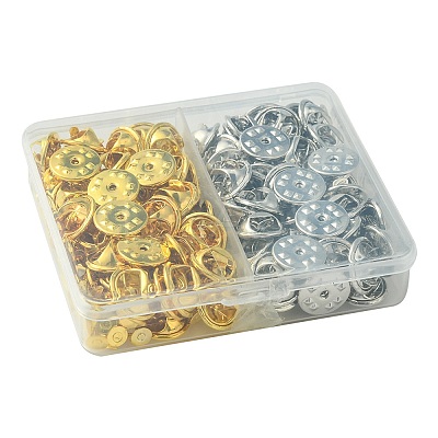 100Pcs 2 Colors Iron Butterfly Clutches Pin Backs IFIN-FS0001-37-1