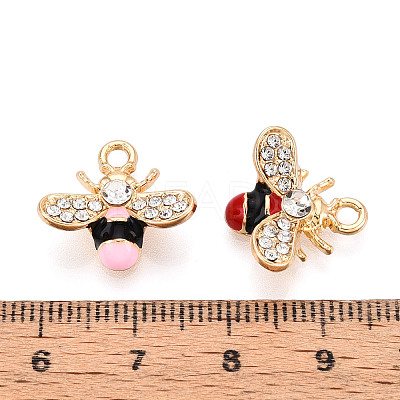 Alloy Rhinestone and Enamel Pendants PALLOY-T092-41G-1