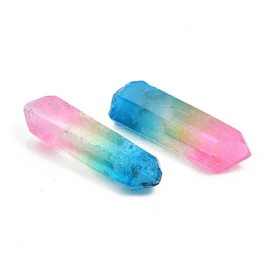Electroplated Natural Quartz Crystal Home Display Decorations DJEW-I012-01-1
