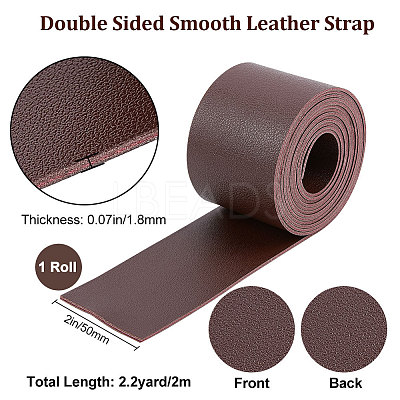 2M Flat Double Face Lychee Pattern Imitation Leather Band LC-WH0010-01C-02-1