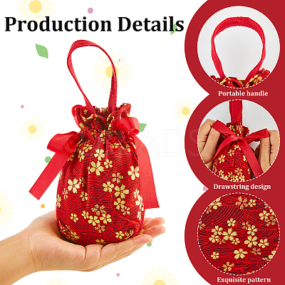 Flower Printed Cloth Drawstring Storage Bags ABAG-WH20010-20D-01-1