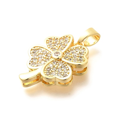 Brass Micro Pave Cubic Zirconia Pendants KK-G519-14G-02-1