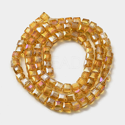Electroplate Glass Beads Strands EGLA-D018-4x4mm-77-1