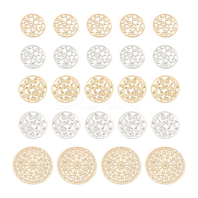 Brass Filigree Joiners Links KKC-FW0001-02-1