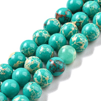 Synthetic Imperial Jasper Dyed Beads Strands G-D077-A01-02O-1