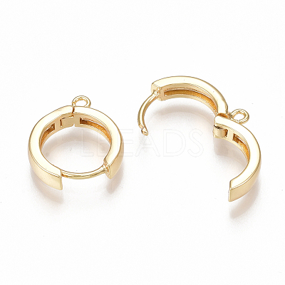 Brass Huggie Hoop Earring Findings X-KK-S350-069G-1