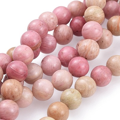 Natural Rhodonite Bead Strands G-E441-01-8mm-1