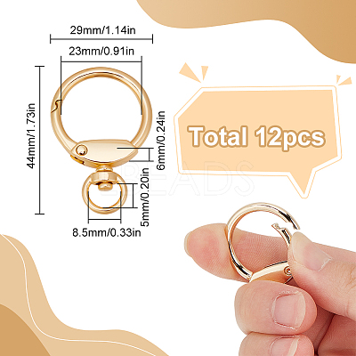 12Pcs Alloy Swivel Clasp FIND-SC0010-10KCG-1