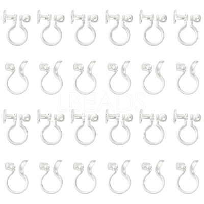 20Pcs 2 Styles Plastic Clip-on Earring Converters Findings KY-FS0001-27-1