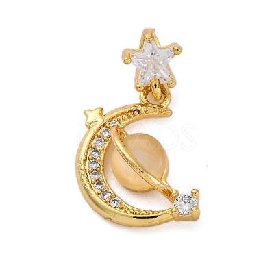 Brass Resin Pendants KK-V009-07G-1