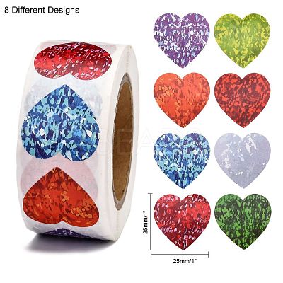 Heart Shaped Stickers Roll DIY-K027-A16-1