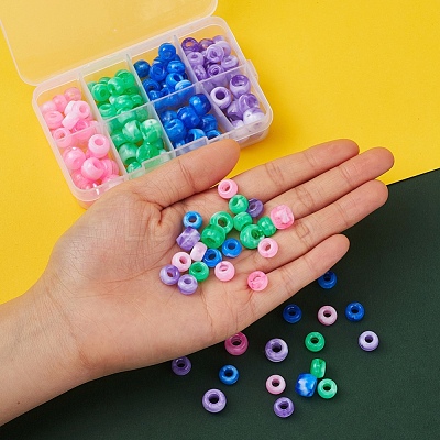 8 Style Acrylic European Beads MACR-YW0001-59A-1