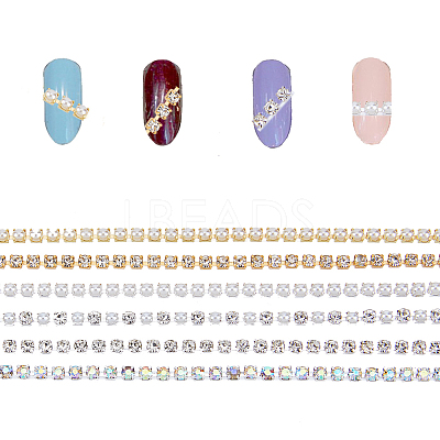 12Pcs 6 Style Alloy Rhinestone Chains MRMJ-HY0002-30-1