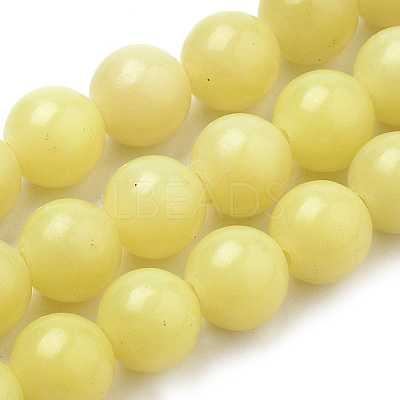 Natural Lemon Jade Beads Strands G-S259-46-8mm-1