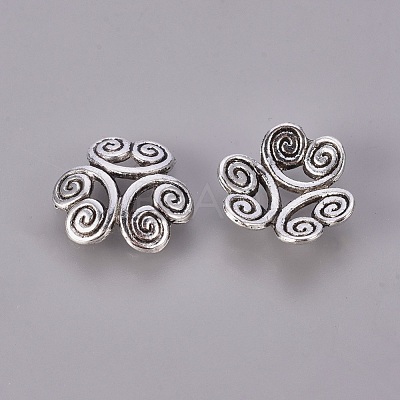 Tibetan Style Alloy Bead Caps X-EA483Y-NF-1