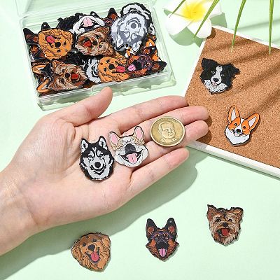 35Pcs 7 Styles Opaque Printed Acrylic Pendants OACR-CJ0002-64-1