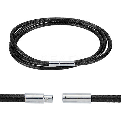 Braided Waxed Polyester Round Cords FIND-WH0136-59B-01-1