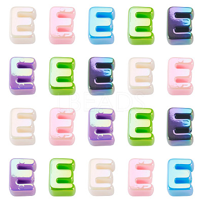 20Pcs UV Plating Opaque Acrylic European Beads OACR-TADJ0001-16E-1