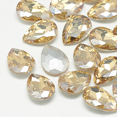 Pointed Back Glass Rhinestone Cabochons RGLA-T081-7x10mm-06-1