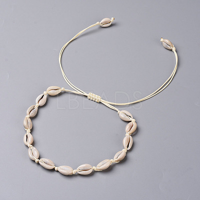 Cowrie Shell Choker Necklaces X-NJEW-JN02388-01-1