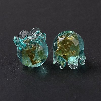 Handmade Gold Foil Lampwork Glass Beads X1-LAMP-G158-02C-1