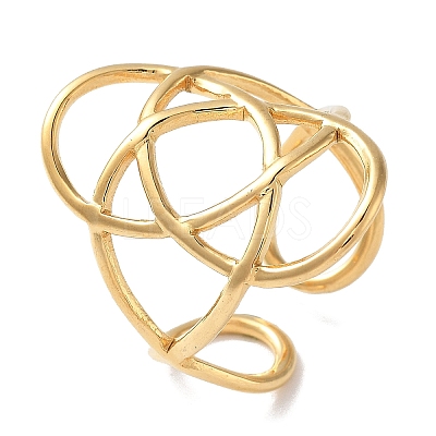 304 Stainless Steel Open Cuff Rings for Women RJEW-M020-07G-05-1