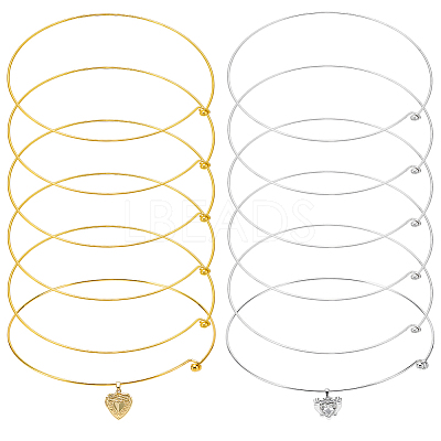 12Pcs 2 Colors Iron Choker Necklace Making NJEW-UN0001-84-1