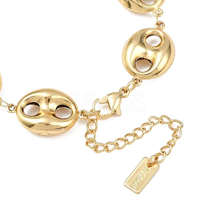 304 Stainless Steel Coffee Bean Link Chain Bracelets BJEW-D359-14B-G-1