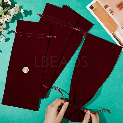 4Pcs Velvet Wine Bottle Packing Pouches ABAG-BBC0001-13B-1