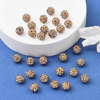 Polymer Clay Rhinestone Beads RB-H284-6MM-Half-246-1