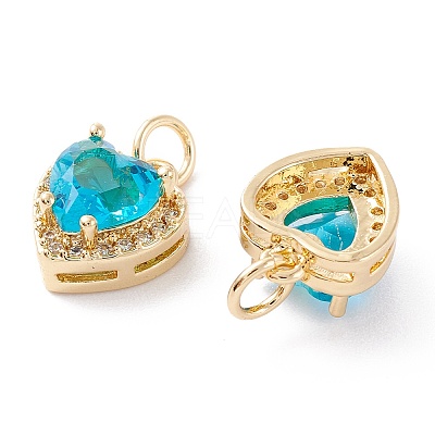 Brass Micro Pave Cubic Zirconia Charms LS-ZIRC-A019-14G-A-1