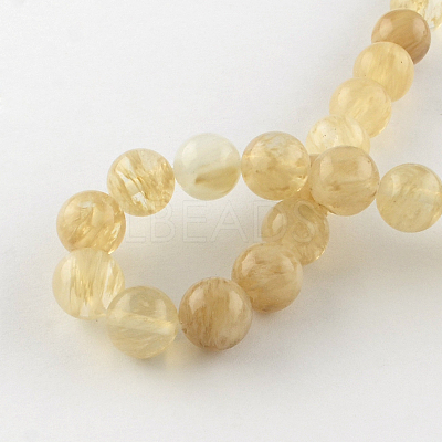 Coffee Watermelon Stone Glass Round Bead Strands G-R342-6mm-18-1