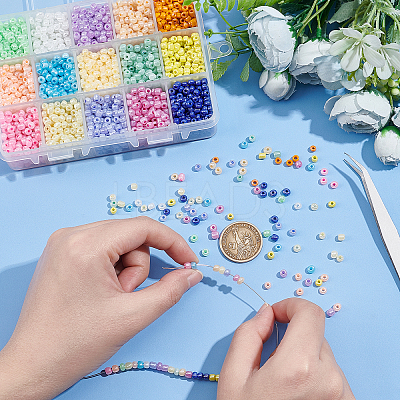 15 Colors Glass Seed Beads SEED-PH0012-08-1
