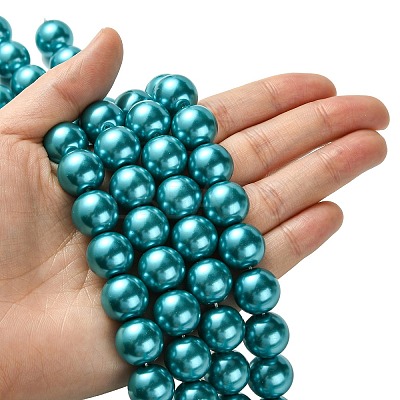 Eco-Friendly Glass Pearl Beads Strands HY-A008-14mm-RB073-1