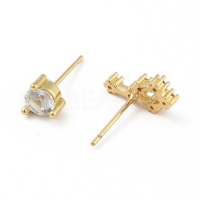 Cubic Zirconia Constellation Asymmetrical Earrings EJEW-C035-16G-01-1