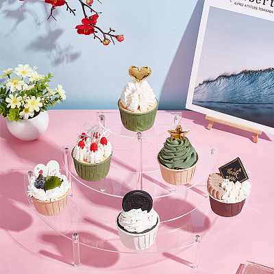 3-Tier Acrylic Semicircle Dessert Display Risers ODIS-WH0329-39-1