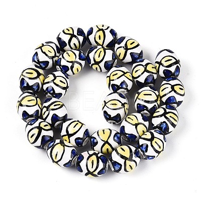 Handmade Porcelain Ceramic Beads Strands PORC-T135-07C-1