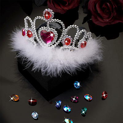 120Pcs 12 Colors Transparent Pointed Back Resin Rhinestone Cabochons KY-CW0001-01-1