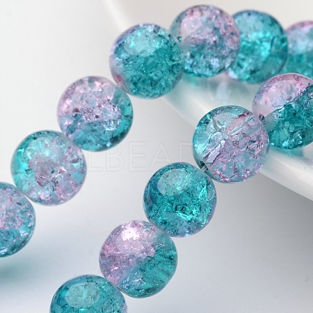 Crackle Glass Beads Strands X-CCG-Q002-10mm-06-1
