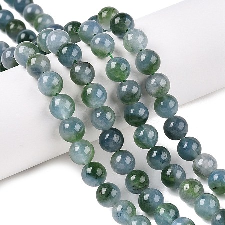 Dyed Natural White Jade Beads Strands G-T138-8mm-2104-1