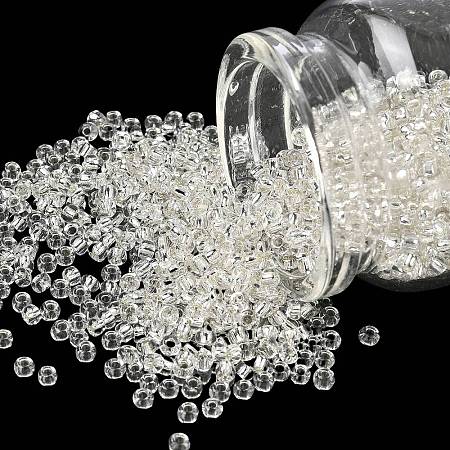 8/0 Transparent Glass Round Seed Beads SEED-J010-F8-21-1